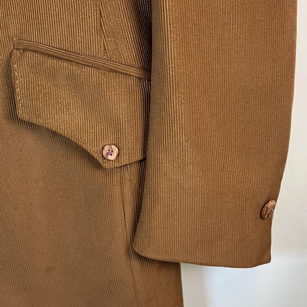 Rubenstein Bros New Orleans Custom Brown Corduroy Sport Coat 46R Vintage